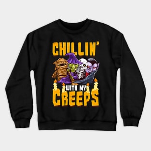 Halloween Chillin' With My Creeps Crewneck Sweatshirt